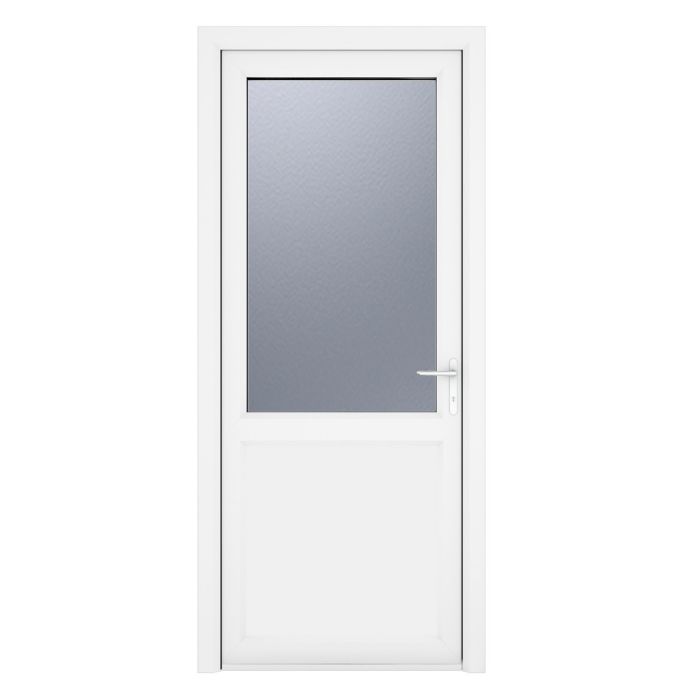 Crystal Triple Glazed Door Half Panel (Left Hand) 840 x 2090mm Obscure - White