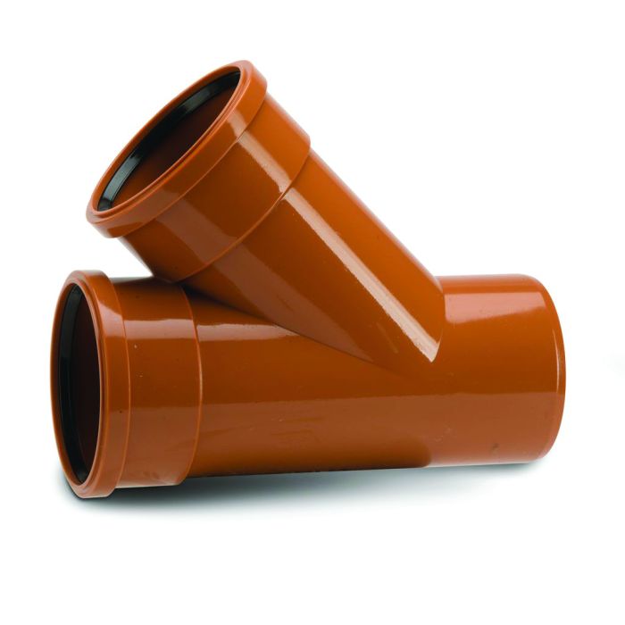 Polypipe 110mm Equal Junction Double Socket 45deg - Terracotta - UG406