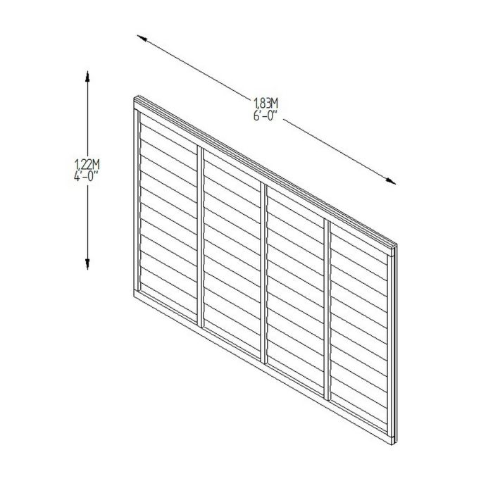 Forest Pressure Treated Superlap Fence Panel 6ft x 4ft (1.83m x 1.22m) Brown - Pack of 3
