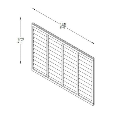 Forest Pressure Treated Superlap Fence Panel 6ft x 4ft (1.83m x 1.22m) Brown - Pack of 3