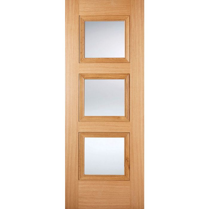 LPD Amsterdam 3L Glazed Internal Door 1981 x 838mm Pre-Finished Oak