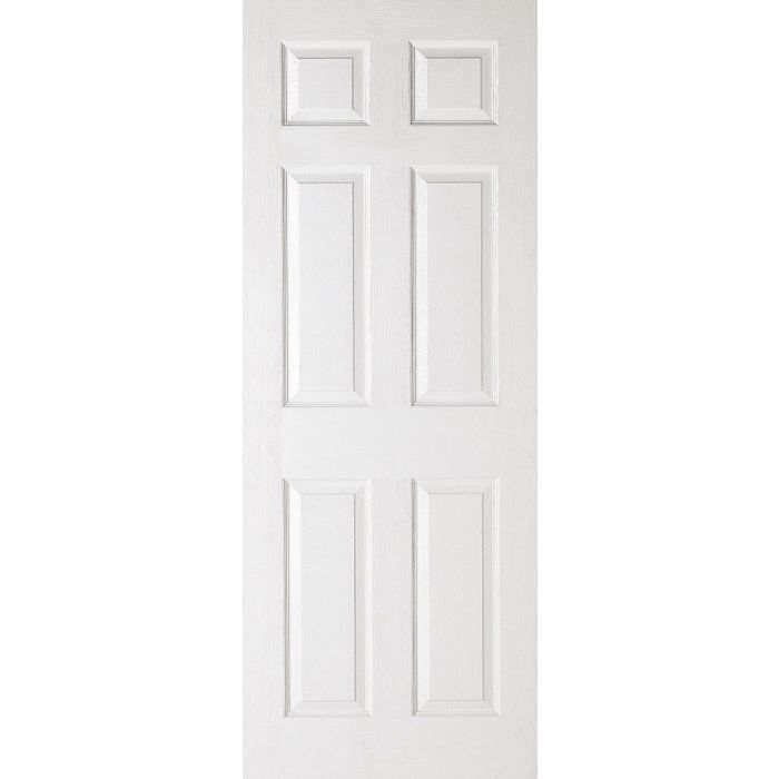 LPD Textured 6P Internal Door 1981 x 686mm Primed White Composite