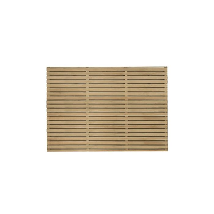 Forest Contemporary Double Slatted Fence Panel 1.8m x 1.2m Treated Timber (Pack of 3)