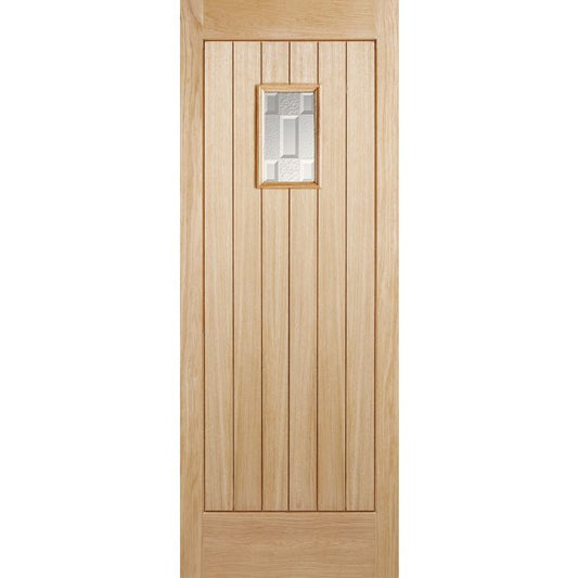 Suffolk Oak External Door - Part Obscure DG RM1S 1981 x 838mm Unfinished OSUFFOLK33