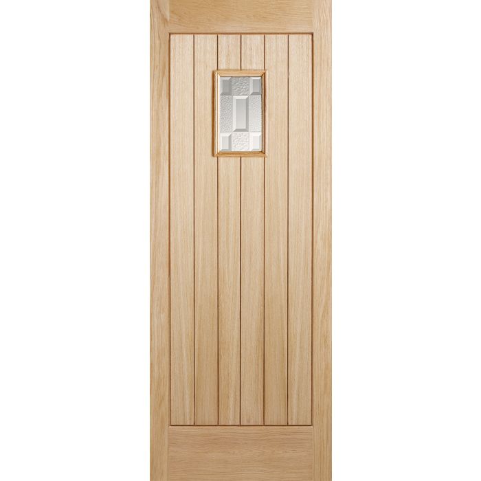Suffolk Oak External Door - Part Obscure DG RM1S 1981 x 838mm Unfinished OSUFFOLK33