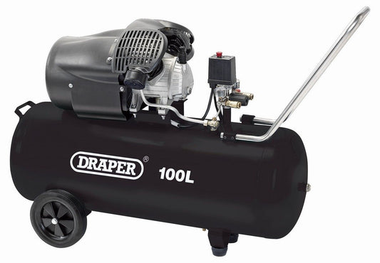 Draper Oil Compressor - V-Twin, 100ltr