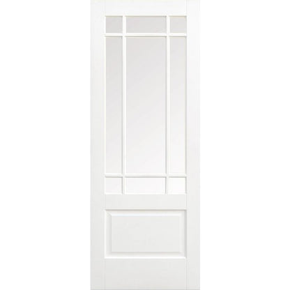 Downham Solid Core Internal Door - Primed - Clear Bevelled Glazing 1981 x 762mm White WFDOWCG30