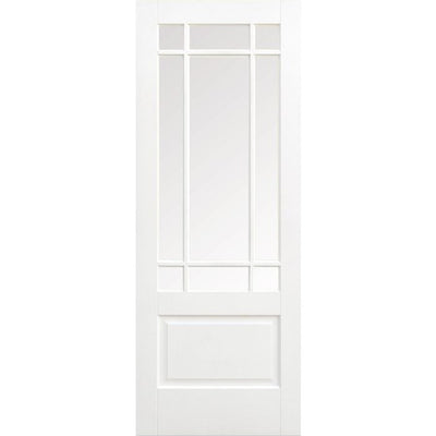 Downham Solid Core Internal Door - Primed - Clear Bevelled Glazing 1981 x 762mm White WFDOWCG30