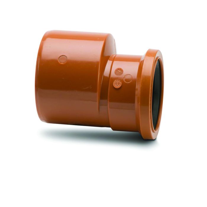 Polypipe Level Invert Reducer - 160mm Spigot x 110mm Socket - Terracotta - UG621
