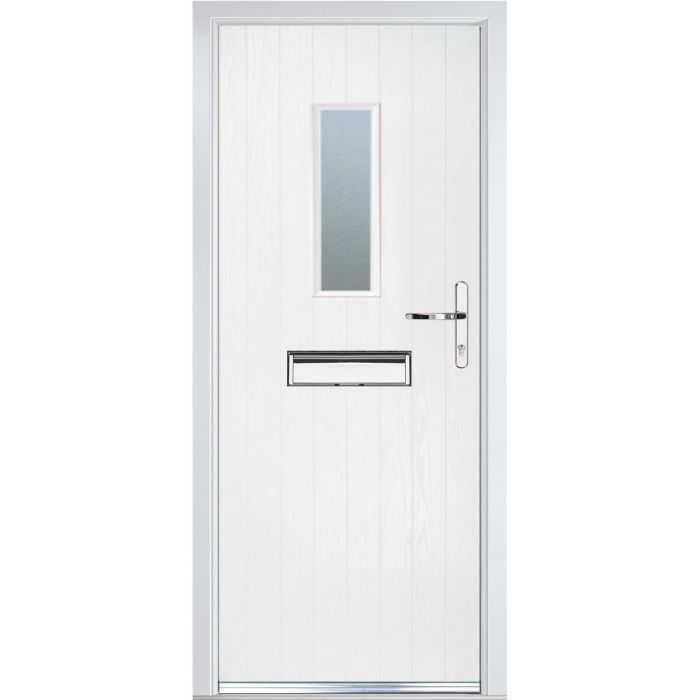 Crystal GRP Cottage Door with Long Glass (RL) 920 x 2055mm Obscure - White