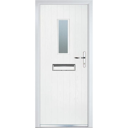 Crystal GRP Cottage Door with Long Glass (RL) 920 x 2055mm Obscure - White