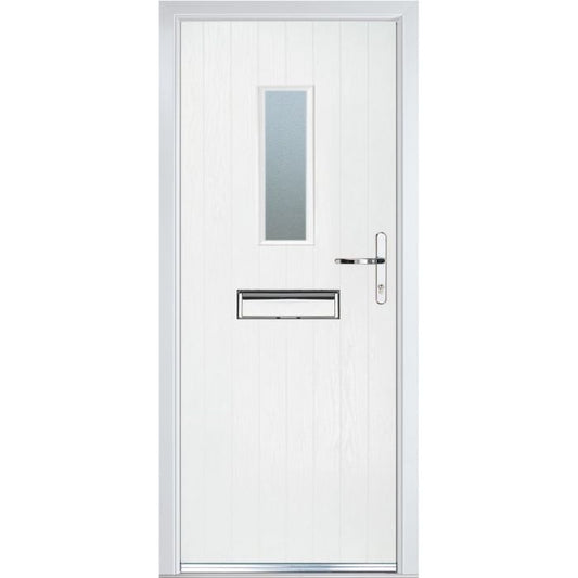 Crystal GRP Cottage Door with Long Glass (RL) 920 x 2055mm Obscure - White