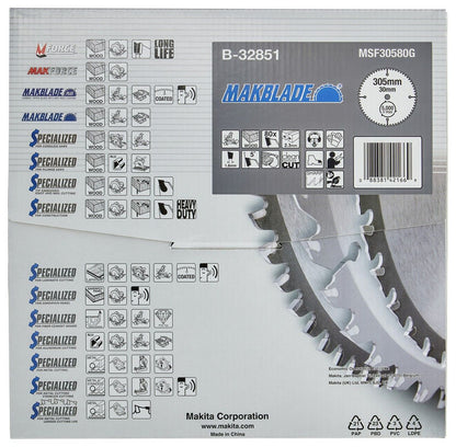 Makita Mitre Saw TCT Blade 305mm x 2.3mm Kerf - 30mm Bore x 80T