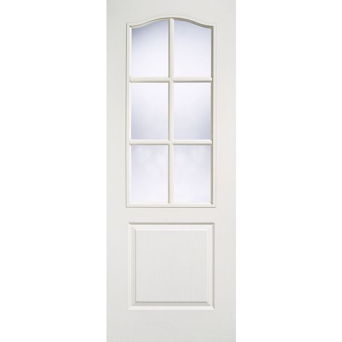 LPD Textured Classical 1P 6L Glazed Internal Door 1981 x 686mm Primed White Composite