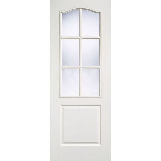 LPD Textured Classical 1P 6L Glazed Internal Door 1981 x 686mm Primed White Composite