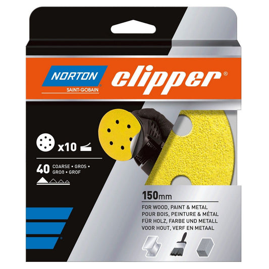 Norton Clipper P40 Sanding Disc 150mm (Pack of 10)