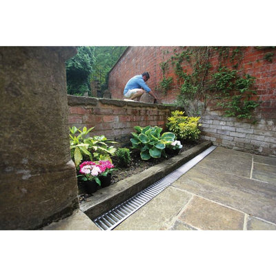 ACO Hexdrain Brickslot Channel & Plastic Slotted Grating 1mtr