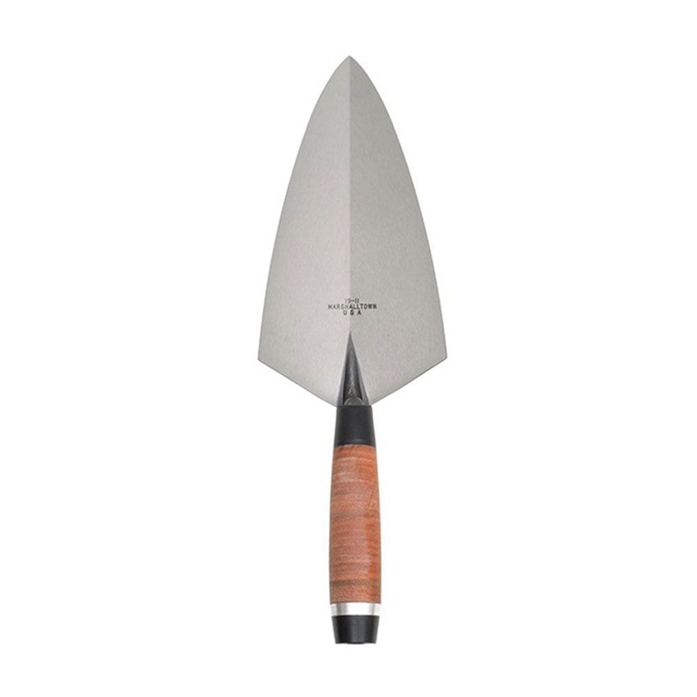 Marshalltown Philadelphia Pattern Brick Trowel with Leather Handle 11" - Steel