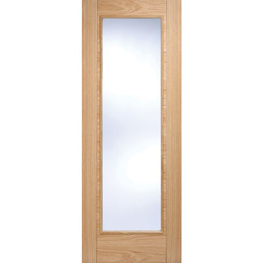 Vancouver Solid Core Internal Door - Prefinished - Pattern 10 Clear Glazed 2040 x 726mm Oak OVAN1L726