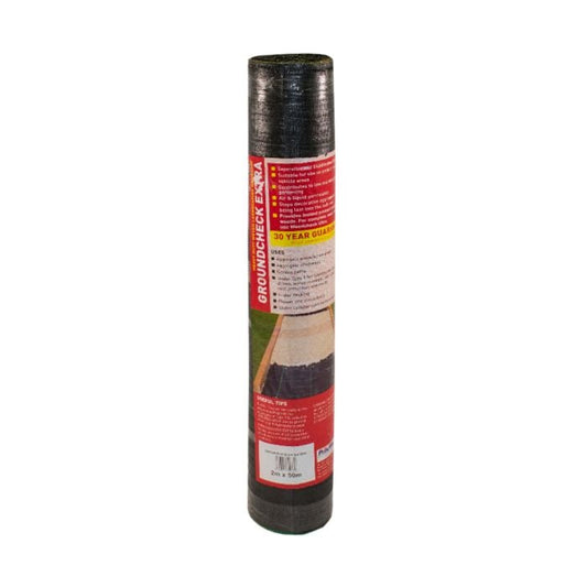 Groundcheck Extra Heavy Duty Woven Landscaping Fabric & Geotextile 1 x 12mtr - Black