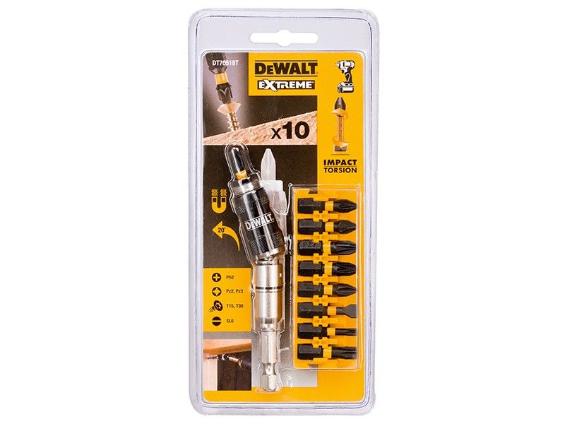 DeWalt DT70518T-QZ Extreme Impact Torsion Bit Tip Holder & Screwdriving Bit (10 Pack)