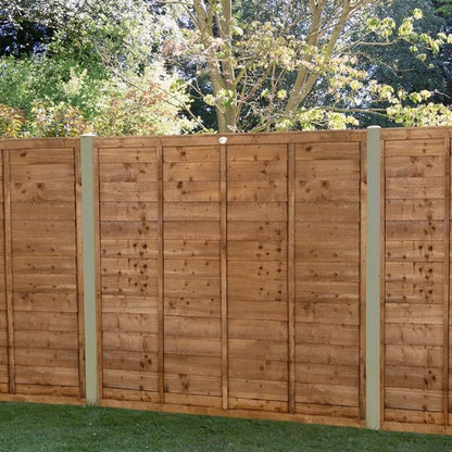 Forest Pressure Treated Superlap Fence Panel 6ft x 5ft (1.83m x 1.52m) Brown - Pack of 3