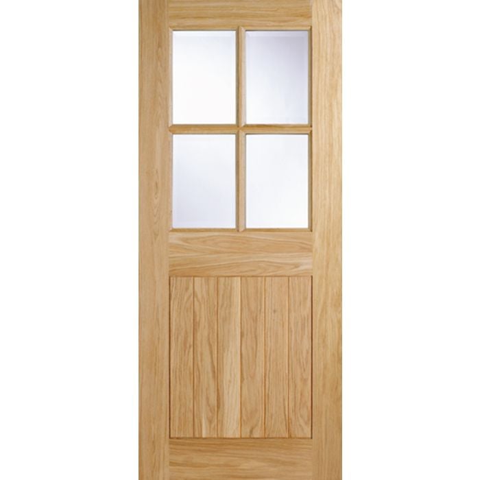 Cottage Oak External Door - 4L Clr Glaze 1981 x 838mm O4LITE33