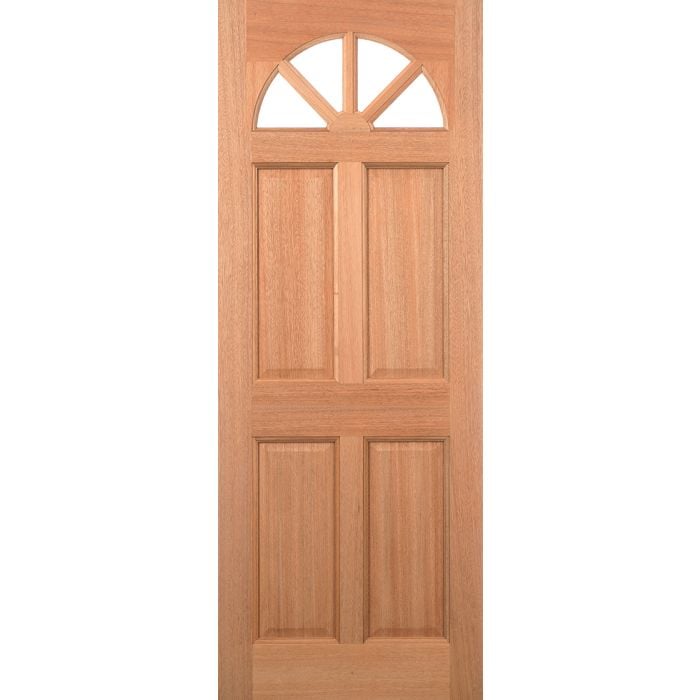 LPD Carolina 4P 4L Glazed M&T External Door 1981 x 762mm Unfinished Hardwood