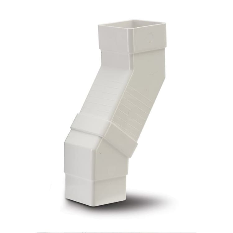 65mm Square Downpipe Adjustable Offset Bend White 25mm-67mm – Flexible Rainwater Alignment