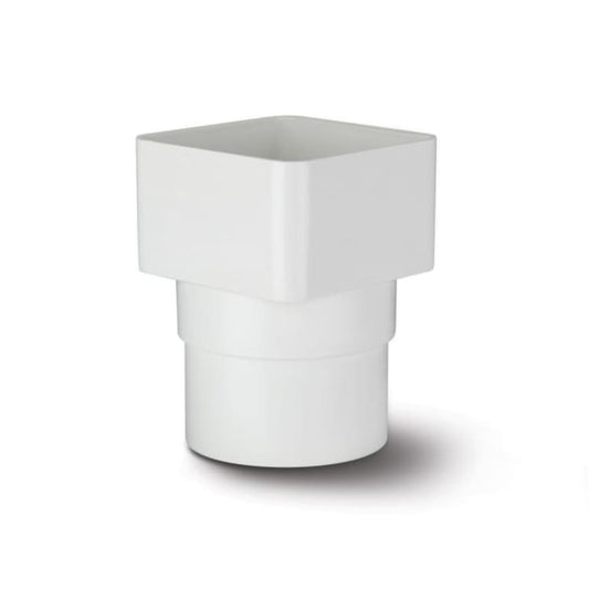 65mm Square Downpipe to Round Adaptor White – Smooth Transition for Rainwater
