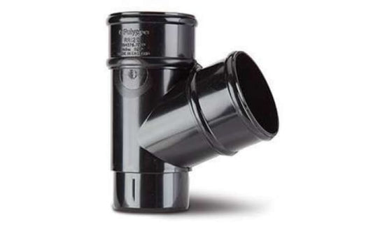 68mm Round Downpipe Branch 112.5 Degree Black – Efficient Water Diversion