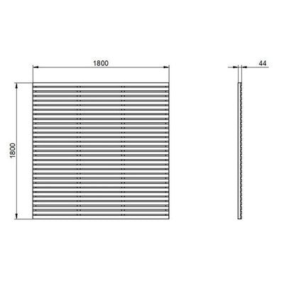 Forest Contemporary Slatted Fence Panel 1.8m x 1.81m Treated Anthracite Grey (Pack of 3)