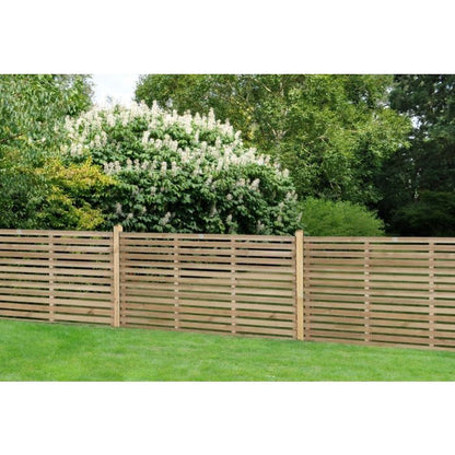 Forest Pressure Treated Contemporary Slatted Fence Panel 1.8m x 0.9m - Pack of 3