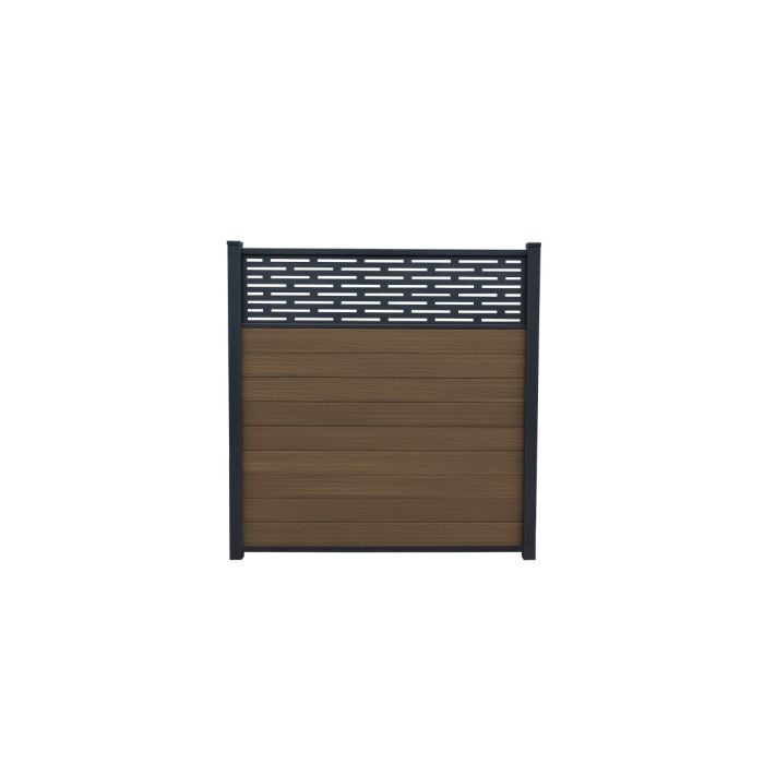 Piranha In-Ground Composite Fence Kit inc Horizontal Trellis 6ft - Brown Cedar