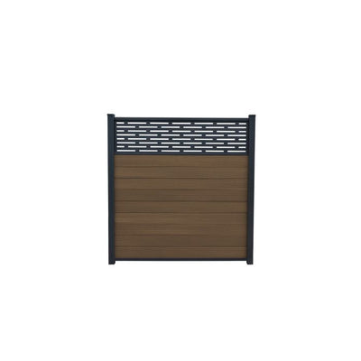 Piranha In-Ground Composite Fence Kit inc Horizontal Trellis 6ft - Brown Cedar