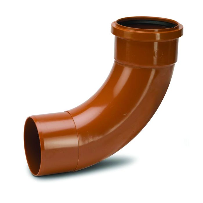 Polypipe 110mm Long Radius Bend Double Socket 87.5deg - Terracotta - UG411