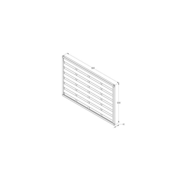 Forest Decorative Europa Plain Fence Panel 1.8m x 1.2m Treated Timber (Pack of 3)