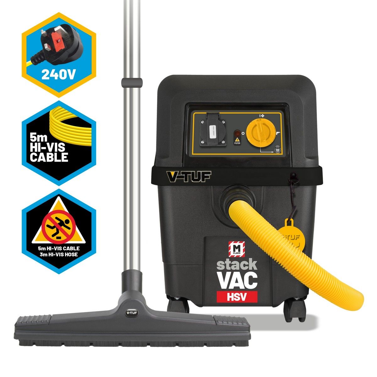 V-TUF STACKVAC M-CLASS Wet & Dry Dust Extractor (240V_30ltr)
