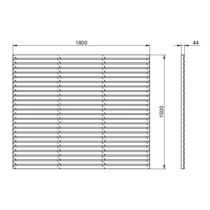 Forest Contemporary Slatted Fence Panel 1.8m x 1.5m Treated Timber (Pack of 5)