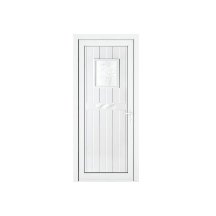Crystal Chatsworth uPVC Front Door with Small Square Glass (Left Hand) 920 x 2090mm - White