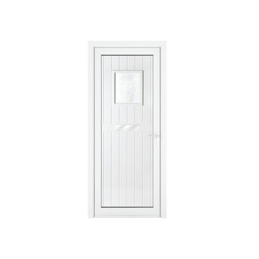 Crystal Chatsworth uPVC Front Door with Small Square Glass (Left Hand) 920 x 2090mm - White