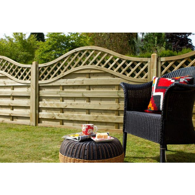 Forest Decorative Europa Prague Fence Panel 1.8m x 1.2m Treated Timber (Pack of 3)