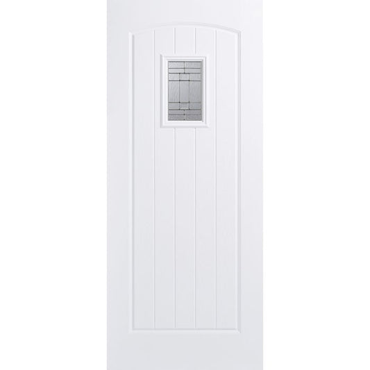 Cottage GRP External Door - Leaded DG 1981 x 838mm White GRPCOTWHI33