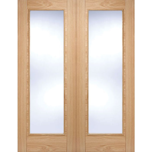 LPD Vancouver Pattern 10 Glazed Internal Door Pairs 1981 x 914mm Pre-Finished Oak