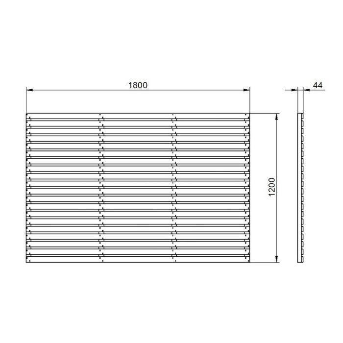 Forest Contemporary Slatted Fence Panel 1.8m x 1.2m Treated Timber (Pack of 3)