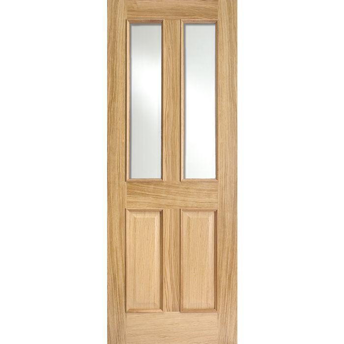 Richmond Solid Core Internal Door - Unfinished - RM2S Clear Bevelled Glazing 1981 x 838mm Oak ORICRMSG33