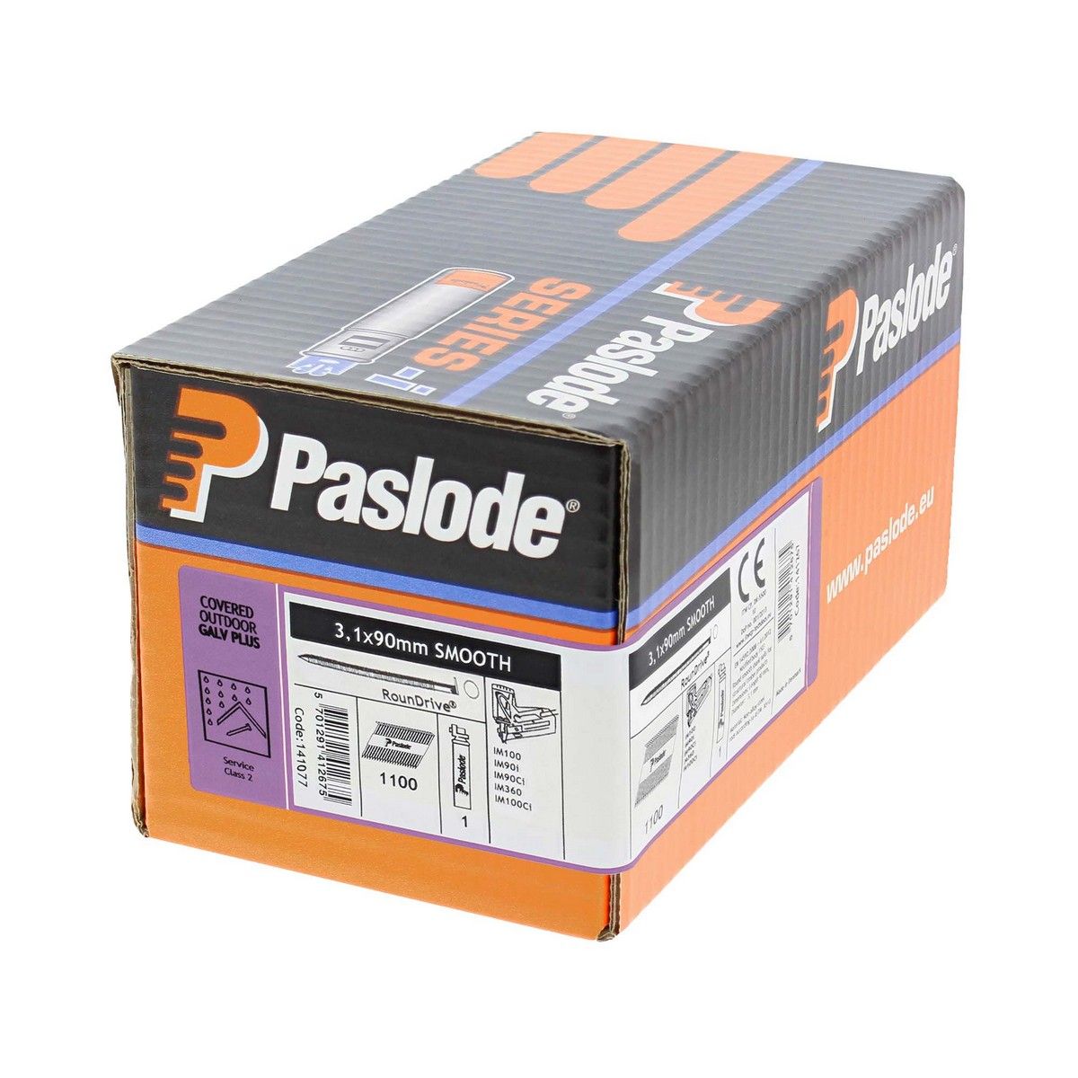 Paslode IM360ci Handy Pack 3.1 x 90mm Smooth Galv+ (1100 Pack & 1 Fuel Cell)