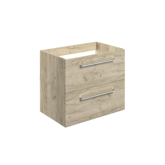 Helston Wall Hung 2 Drawer Basin Unit (No Top) 590mm - Oak