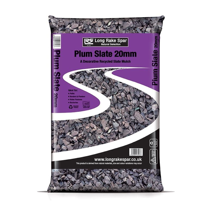 Long Rake Spar 20mm Plum Slate - Prepacked Bag