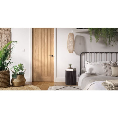 Belize Solid Core Internal Door - Unfinished - 1981 x 686mm Oak OBEL27